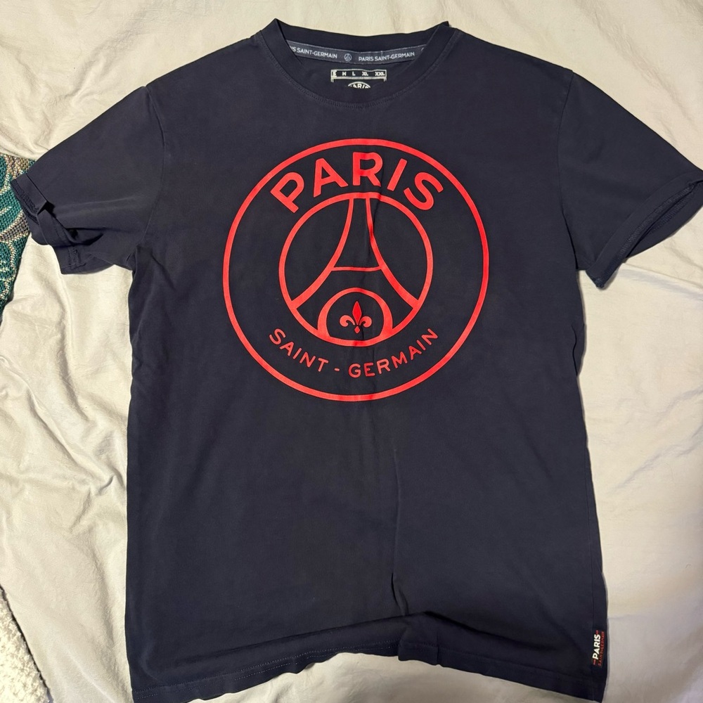 PSG Navy Short Sleeve Tee with Red Logo